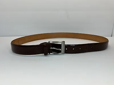 MARTIN DINGMAN BROWN MADE BY HAND IN USA LEATHER BELT BRASS BUCKLE SZ 36/90cm • $26.50