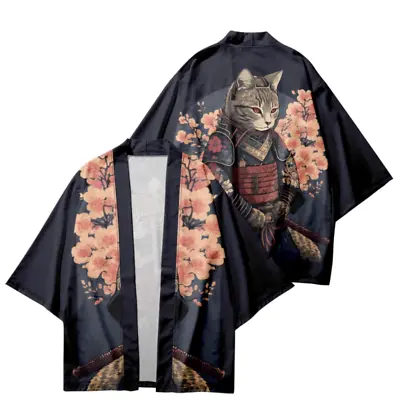 Men Women Kimono Jacket Coat Loose Haori Yukata Retro Cardigan Outwear Summer • $23.03