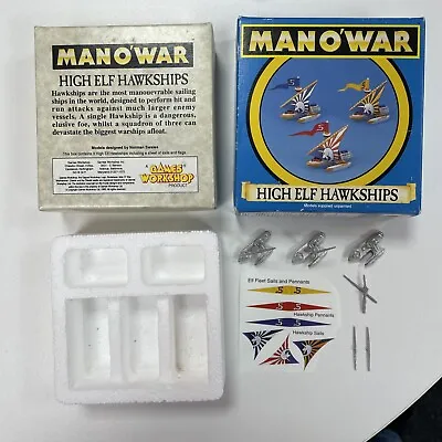 Man O War High Elf Hawkships - OOP - Games Workshop Citadel Boxed Set Of 3 • $46