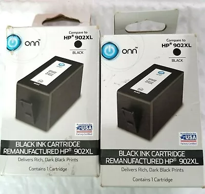 Lot Of 2 New Onn Black Ink Cartridge Compatible With HP 902XL NEW In Box • $23.19