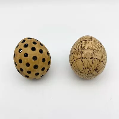Lot Of 2 Decorative Wooden Like Eggs With Noise Maker Inside  • $5.25