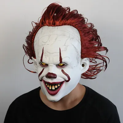 Halloween Scary Joker It Pennywise Costume Mask Clown Cosplay Fancy Outfit Props • £12.79