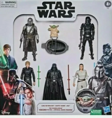  Star Wars Action Figure Set Of 6 Darth Vader/Luke/Mandalorian • £16.95