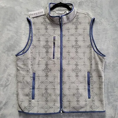 Peter Millar Crown Micro Shearling Fleece Full Zip Vest Mens XXL Gray NWT $198 • $54.15