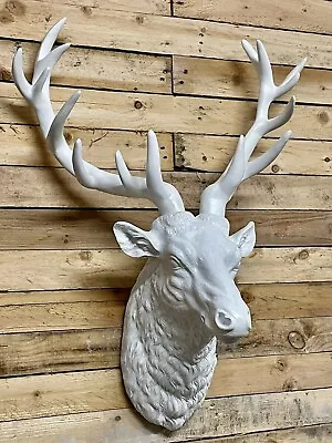 Large White Stag  Animal Head Stag Head Wall Mounted Deer Head 76cm • £79