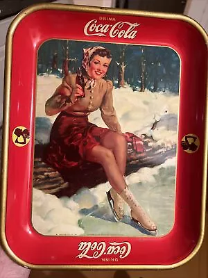  Coca Cola Tray Original 1941 American Art Works Coshocton Skater Girl Antique • $84.99