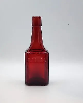 Vtg Wheaton Ruby Red Glass Bitters Bottle 6 Inches Tall • $18.50