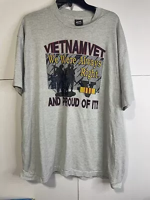 VINTAGE Vietnam Veteran T-Shirt XXL Military Patriotic 90s We We’re Always Right • $19.99