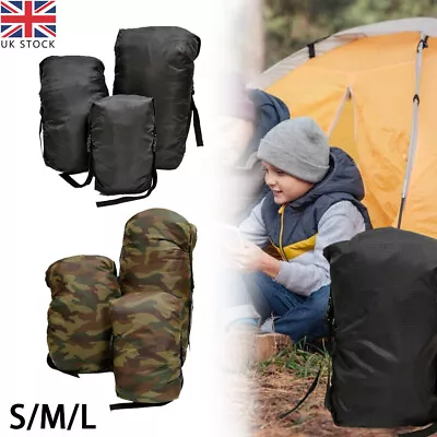 Waterproof Compression Stuff Sack Storage Bag Camping Sleeping Bag Cover Outdoor • £8.54