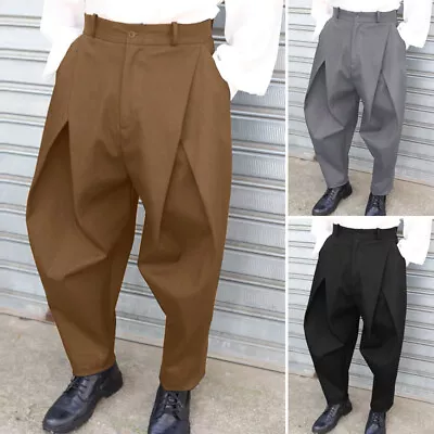 US Mens Japanese Casual Harem Pants Hippie Drop Crotch Trousers Vintage Bottoms • $20.19