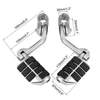 Chrome Long Highway Pegs Foot Rest 1-1/4  Crash Bar For Kawasaki Vulcan Voyager • $79.10