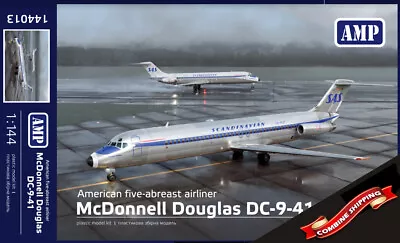 AMP 144013 McDonnell Douglas Dc-9-41 (SAS Swedeways) Plastic Model Kit 1/144 • $33.98