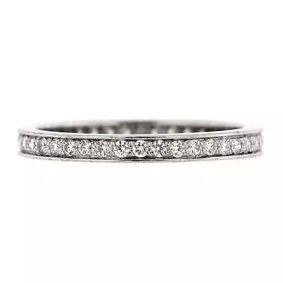 Van Cleef & Arpels Romance Wedding Band Ring Platinum And Diamonds 2.1mm - • $1484