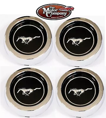 1969 1970 1971 1972 1973 Ford Mustang Magnum 500 Black Horse Center Cap Set Of 4 • $112.50