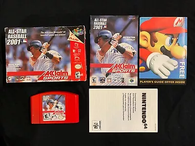 All-Star Baseball 2001 (Nintendo 64 2000) Box Manual Complete CIB N64 • $29.64