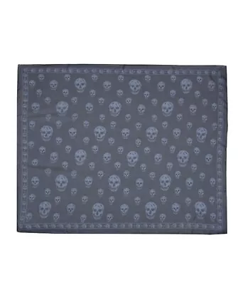 Alexander McQueen Skull Scarf Silk Blue Jean Color New • $240