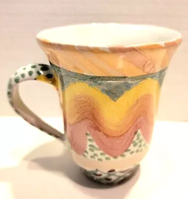 VTG Mackenzie Childs  Coffee Mug  Art Pottery Handpainted Signed DM  1997 EUC  • $69