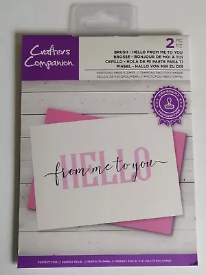 Crafter's Companion Brush Hello From Me To You Sentiment Stamp Set • £4.50