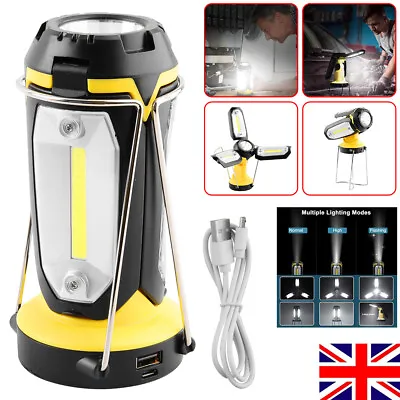 £7.99 • Buy Portable LED Camping Torch Rechargeable Lantern Night Light Tent Lamp Power Bank