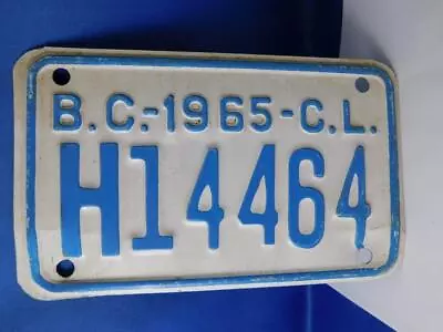 British Columbia License Plate 1965  H14464 Bc Canada Vintage Sign C.l. • $28.96