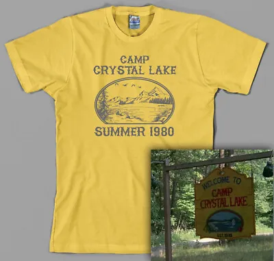 Camp Crystal Lake Shirt Friday The 13th Jason Voorhees Vintage Retro Horror 1980 • $10.95