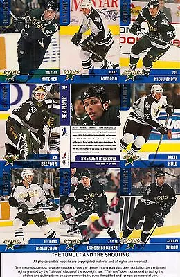 1999-00 BAP Be A Player Memorabilia Dallas Stars Complete Team Set (18) • $2.79