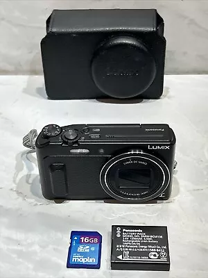 Panasonic LUMIX DMC-TZ57 16.0MP Black Digital Camera Selfies 16GB SD Card + Case • £119.95