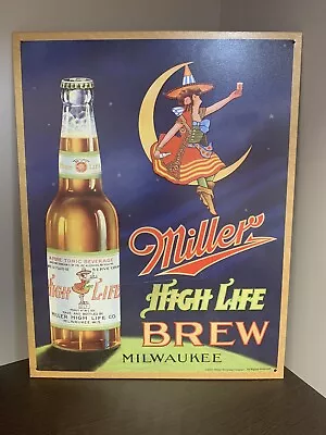 2001 Miller High Life Brew Milwaukee Tin Sign Desperate Enterprises Made In USA • $11.99