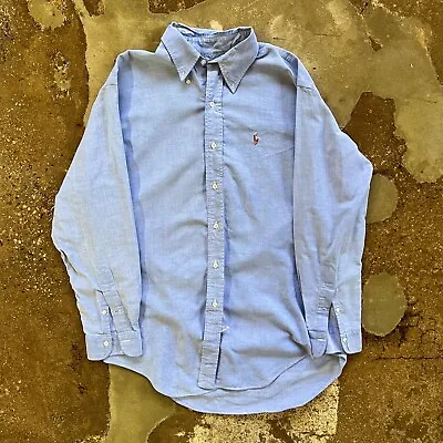 $29.99 • Buy Vintage Polo Ralph Lauren Button Up Shirt Fits Mens Large Distressed Chambray