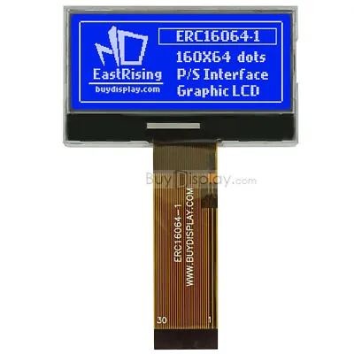Blue 2 /160x64 Graphic COG LCD Module DisplayParallel+SPI Serial+I2C W/Tutorial • $11.67