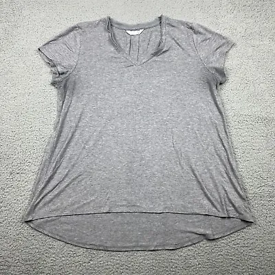 Members Mark Favorite Everyday Tee Shirt Womens 2XL Gray V-neck Top • $7.59