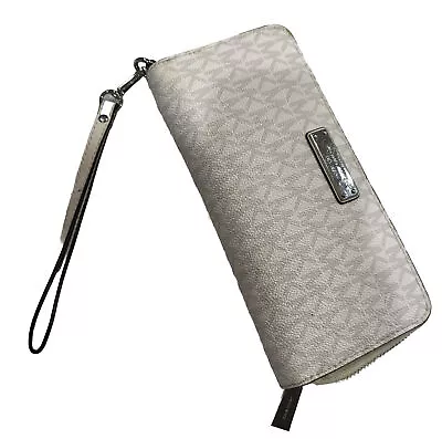 Michael Kors Jet Set Travel Continental Wristlet Wallet - Vanilla - MK -Zipper • $29.99