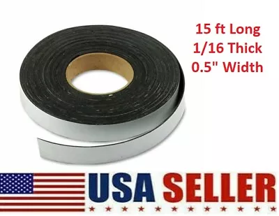 0.060  Thick Peel & Stick Roll - 0.5  Wide X 15ft Magnet Strip Roll • $9.88