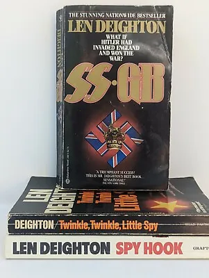 £8 • Buy 3 Len Deighton Vintage Paperback Novel Books