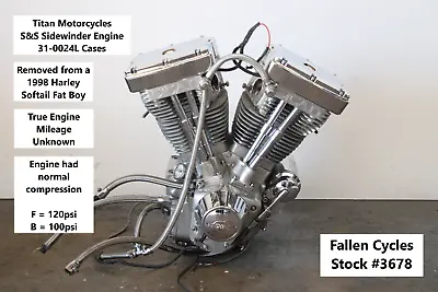 TITAN Evo S&S Super Sidewinder 31-0024L Engine Motor From 1998 Harley Softail • $3400.33