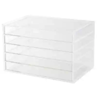 MUJI Acrylic Stackable 5-Row Drawer Wide Size W25.5xD17xH16cm Desktop Storage • $58