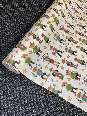 1 Mtr Rose And Hubble Ivory Cowboy Print Poly Cotton Fabric..45”wide • £7.75