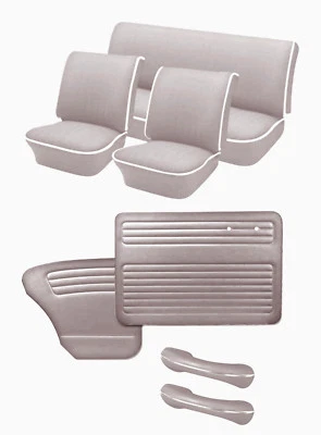 $1221.74 • Buy 1958 - 64 VW Bug OEM Classic Seat Upholstery And Door Panel Set - Gray