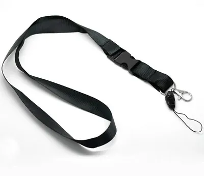 10x DETACHABLE DUAL Black Lanyard Neck Strap Metal & Loop Clip ID Card Holder UK • £4.99