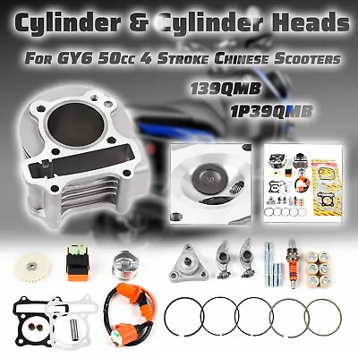 New 50mm Big Bore Cylinder Piston Kit For 139QMB 1P39QMB GY6 Scooters Moped • $62.70