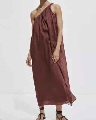 Massimo Dutti Ramie Linen Summer Dress Uk12 Eu40 • $80.81