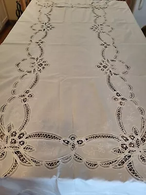 $29 • Buy Battenburg Lace White Tablecloth 72 X 108 Rectangle
