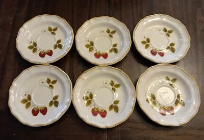 Vtg Mikasa Strawberry Festival EB 801 6 Pc 6.25  Saucer Plates • $15