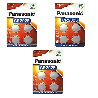 12 X Panasonic CR2025 Batteries Lithium Battery 3V Button Coin Cell DL 2025 • £6.99