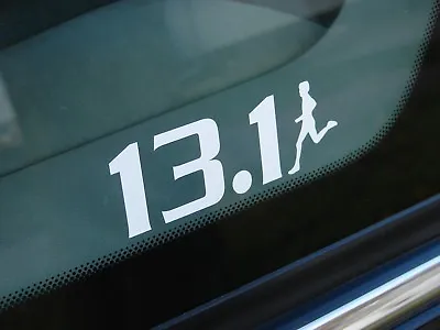 13.1 Half Marathon Decal Sticker Runner Logo 2  3  4  6  7.5  WHITE BLACK SILVER • $3.99