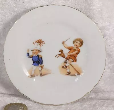 Unbranded Featuring Soldier & Riding A Hobby Horse Plate 4  Across Miniature • £2