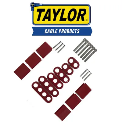 $33.90 • Buy Taylor Cable 42522 7-8mm Vertical Wire Loom Kit Red V8 Spark Plug Wire Separator