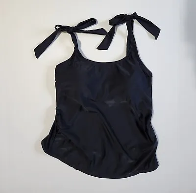 Kindred Bravely Crossover Nursing Maternity Swim Top Tankini Small Black Ruched • $17.99