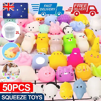 $22.95 • Buy 50x Cute Animal Squishies Kawaii Mochi Squeeze Toys Stretch Stress Squishy
