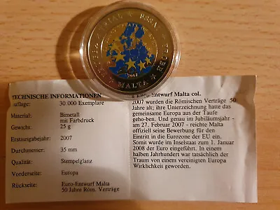 Euro-Collection Malta | 2-Euro Design | 50 Years Treaty Of Rome | 2007 • $4.28